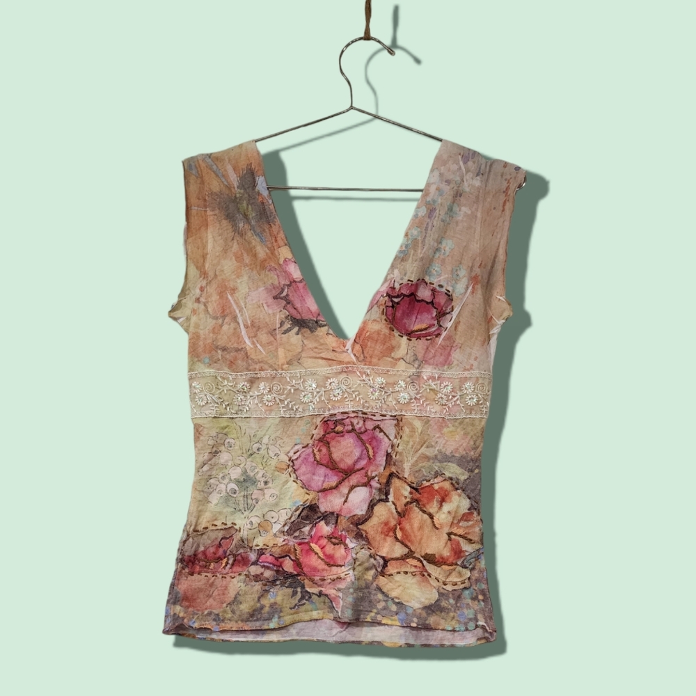 Goa USA Los Angeles CA Beaded and Embroidered  Floral